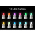 Duni 12er LED-Set multicolour mit 12er Set Kerzenhalter Billy Schwarz