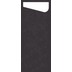 Duni Sacchetto Serviettentasche schwarz, 11,5 x 23 cm, Dunisoft Serviette wei, 60 Stck