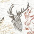 Duni Zelltuchservietten 33 x 33 cm, 3-Lagig, 1/4-Falz, Motiv, Kleinpack Wood & Deer 50 Stck