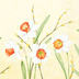 Duni Zelltuchservietten Daffodil Joy 33 x 33 cm 3-lagig 1/4 Falz 250 Stck