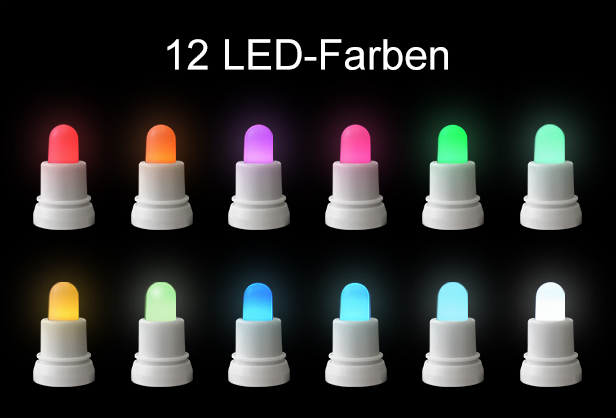 Duni 12er LED-Set multicolour, wiederaufladbar -