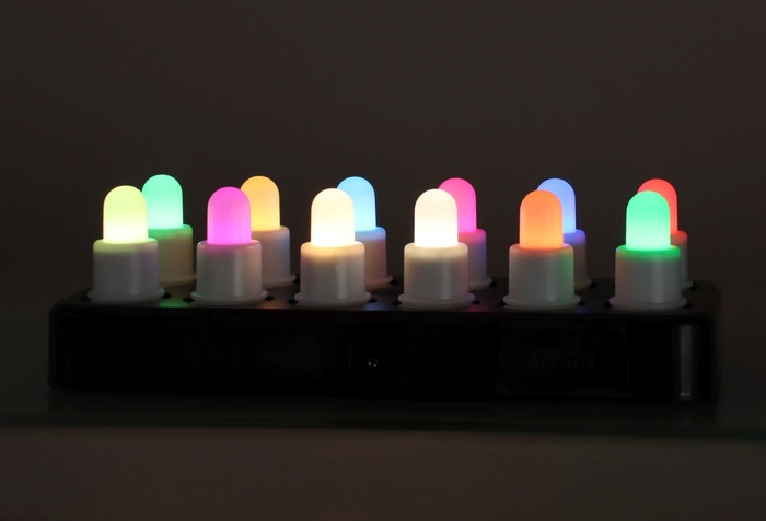 Duni 12er LED-Set warmwei & multicolour, wiederaufladbar -