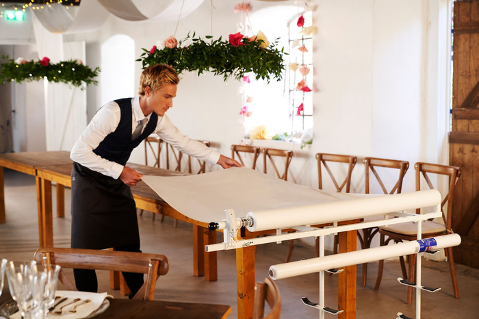 Duni Bierzelt Tischdeckenrolle aus Dunicel Uni wei, 90 cm x 40 m -
