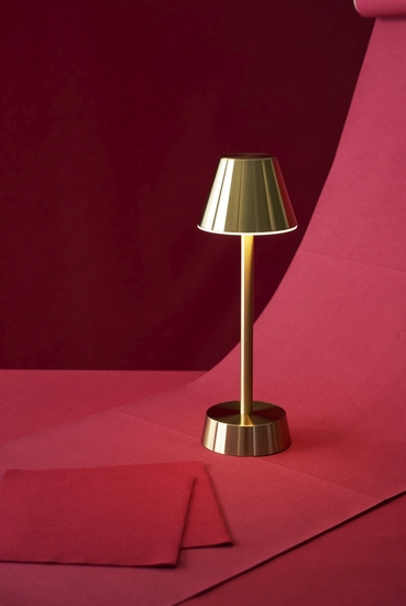 Duni 2er LED-Lampen Set Zelda inkl. gratis Ladestation, brass -