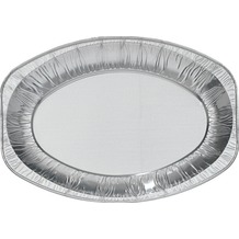 Duni Aluminium Servierplatten Oval, silber 33,3 x 23,3 x 2,5 cm 3 Stück