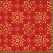 Duni Klassikservietten Xmas Deco Red 40 x 40 cm 4-lagig, geprägt 1/ 4 Falz 50 Stück