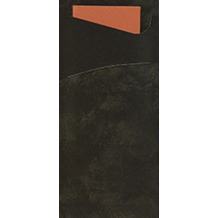 Duni Serviettentaschen Sacchetto®, Tissue, Uni schwarz 190x85mm 100 St.