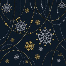 Duni Zelltuchservietten Snowflake Necklace black 34 x 33 cm 3-lagig 1/ 4 Falz 250 Stück