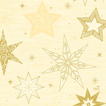Duni Zelltuchservietten 33 x 33 cm Star Stories Cream, 250 Stück