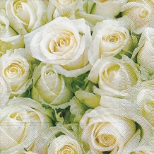 Paper+Design Servietten Tissue White roses 33 x 33 cm 20er