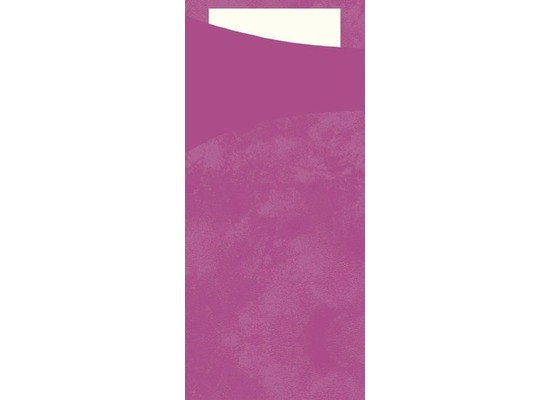 Duni Sacchetto Serviettentasche Uni fuchsia, 8,5 x 19 cm, Tissue Serviette 2lagig weiß, 100 Stück