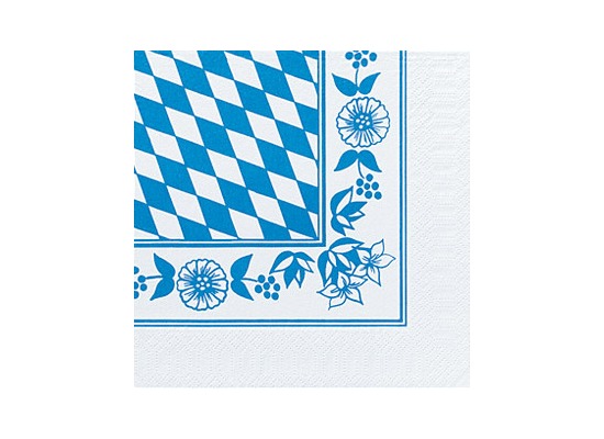 Duni Servietten 3lagig Tissue Motiv Bayernraute, 33 x 33 cm, 250 Stück