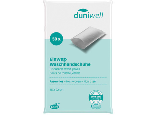 Duni Duniwell- Waschhandschuhe weiß 15 x 22 cm 50 Stück