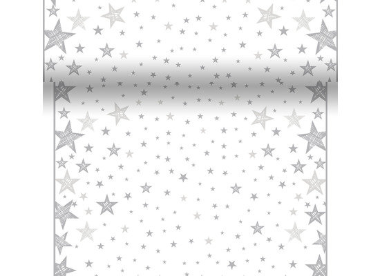 Duni Tischläufer 3 in 1 Dunicel® 0,4 x 4,8 m Shining Star White 1er Pack