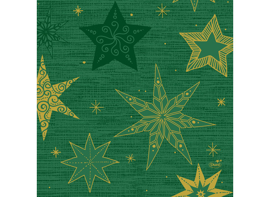 Duni Zelltuchservietten 33 x 33 cm Star Stories Green