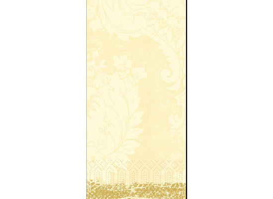 Duni Zelltuchservietten 40 x 40 cm, 3-Lagig, 1/8-Kopffalz, Motiv Royal cream 250 Stück