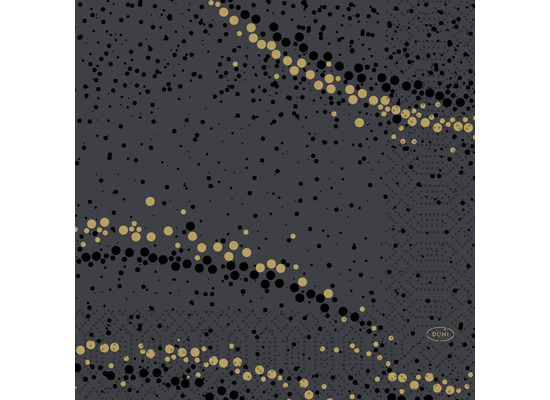 Duni Zelltuchservietten Golden Stardust black 33 x 33 cm 3-lagig 1/4 Falz 250 Stück