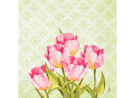 Duni Zelltuchservietten Love Tulips 40 x 40 cm 250 Stück