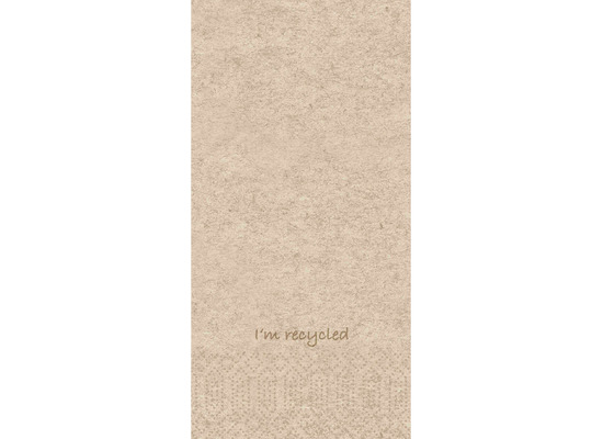 Duni Zelltuchservietten Recyled 40 x 40 cm, 2-Lagig, 1/8-Kopffalz, Motiv I\'m recycled 300 Stück