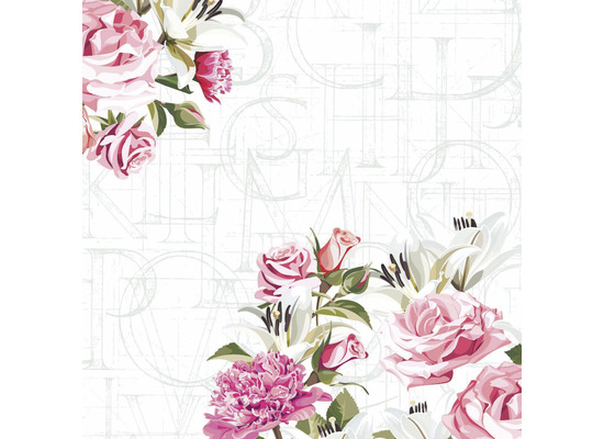 Paper+Design Servietten Tissue Rose letters 33 x 33 cm 20er