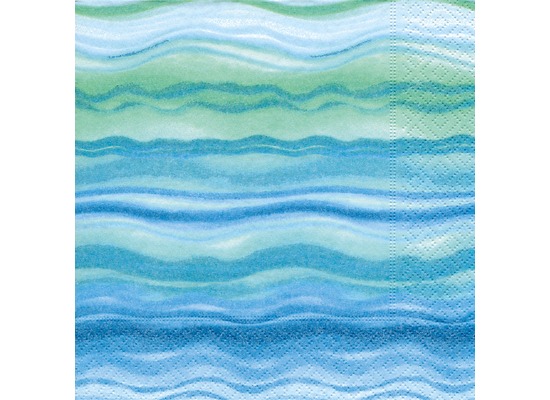 Paper+Design Servietten Tissue Blue waves 25 x 25 cm 20er